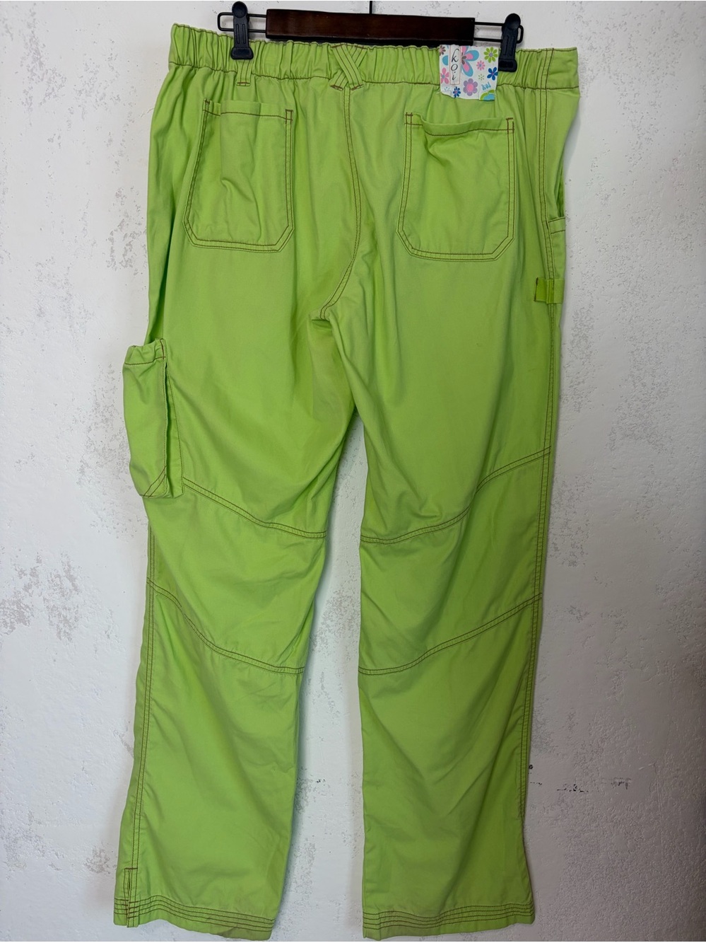 Koi Lindsey Scrub Pants Lime Green Cargo - Picture 5 of 6